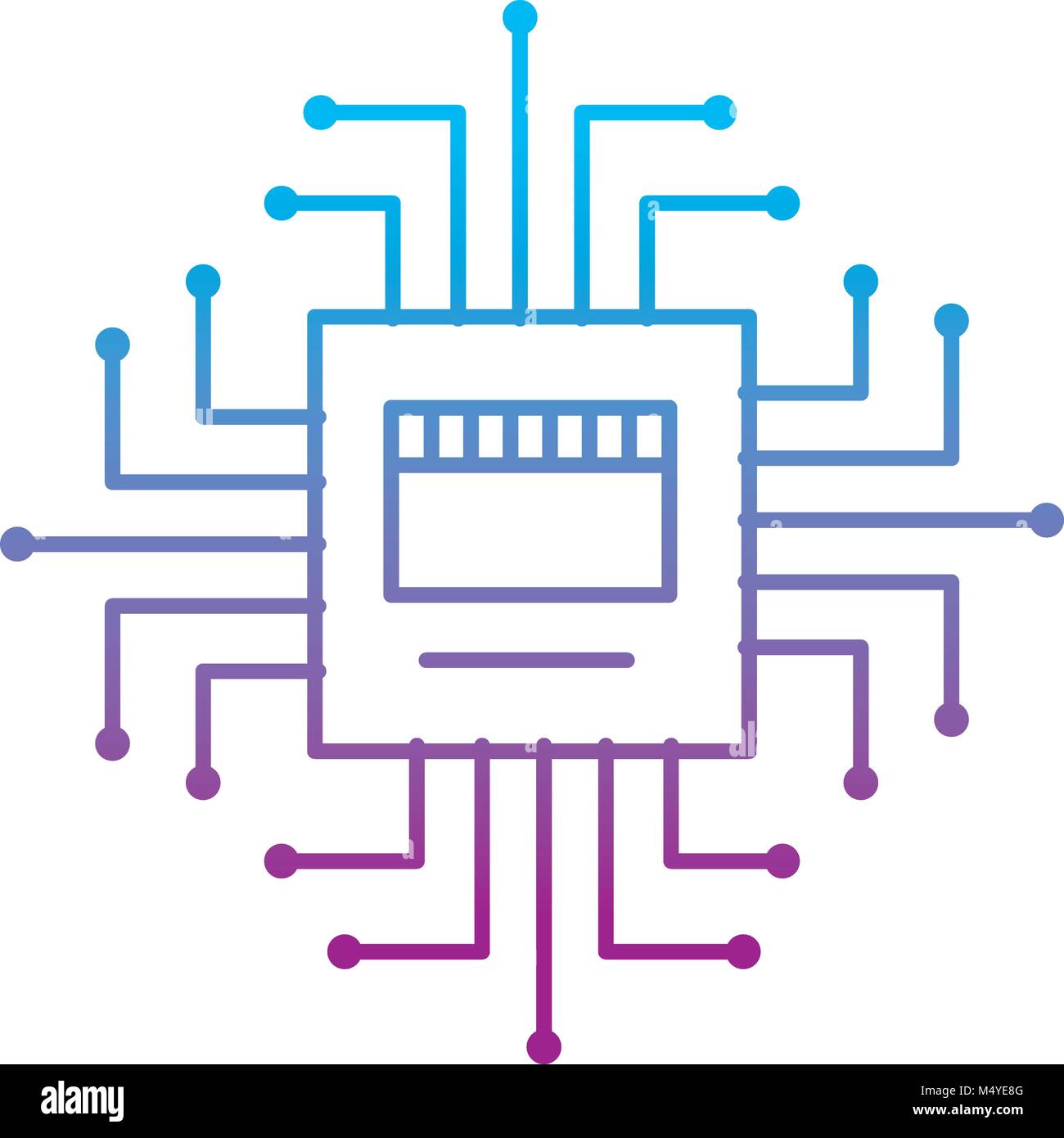 circuit board connection hardware processor Stock Vector Image & Art ...