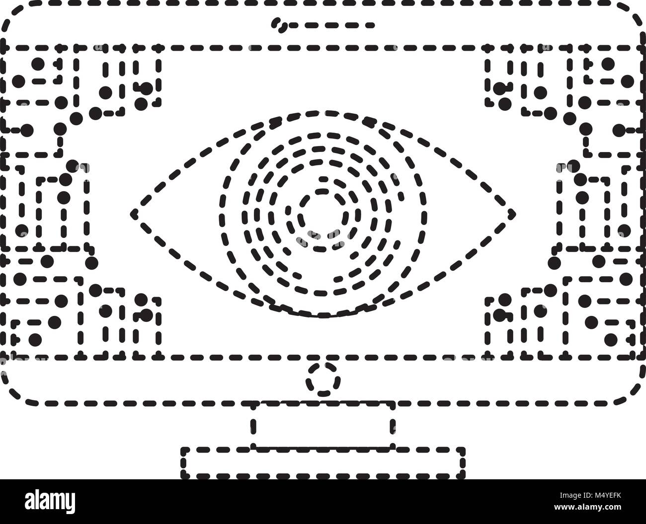 Eye Computer Terminal monitor computer eye security data circuit connection Stock Vector ...