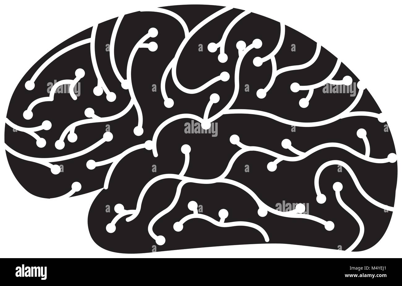 electronic circuit board brain in artificial intelligence process Stock ...