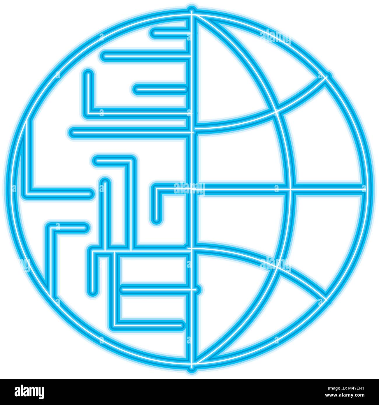 technology world globe network connection circuit Stock Vector Image ...