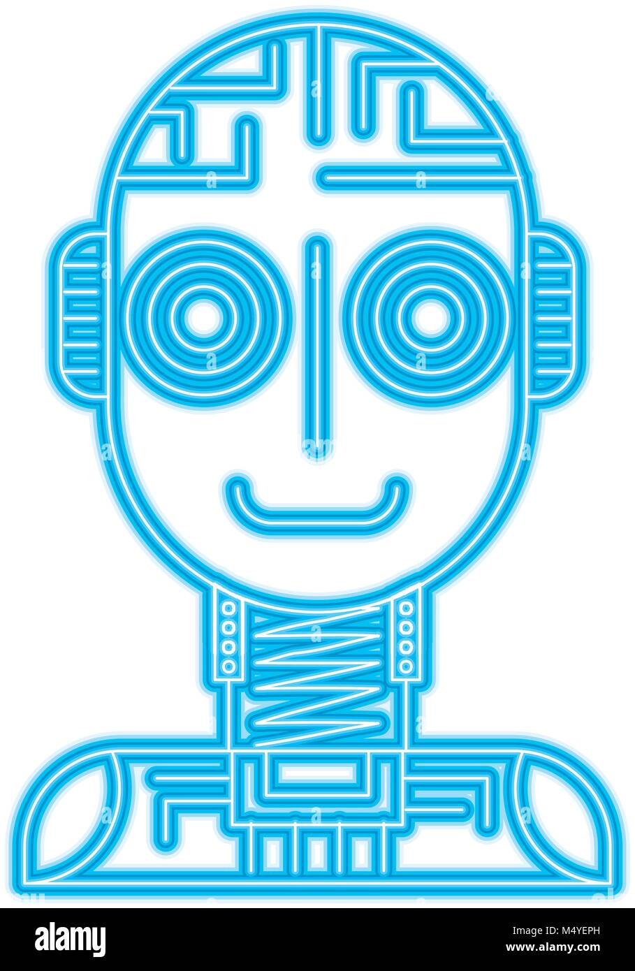 artificial intelligence robot machine technology futurist Stock Vector ...