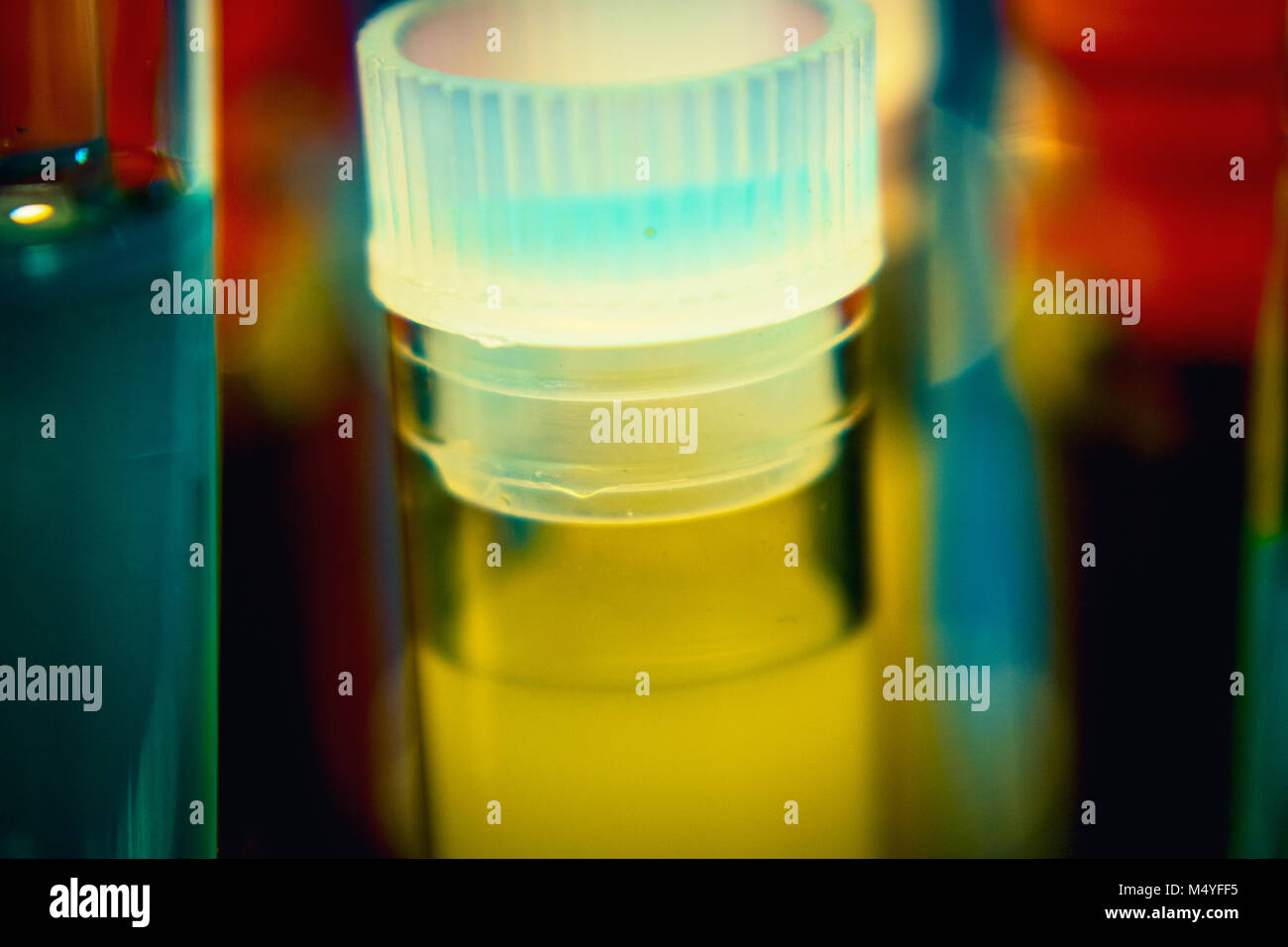 laboratory glassware test tubes IVF fertilization fertility treatment Stock Photo