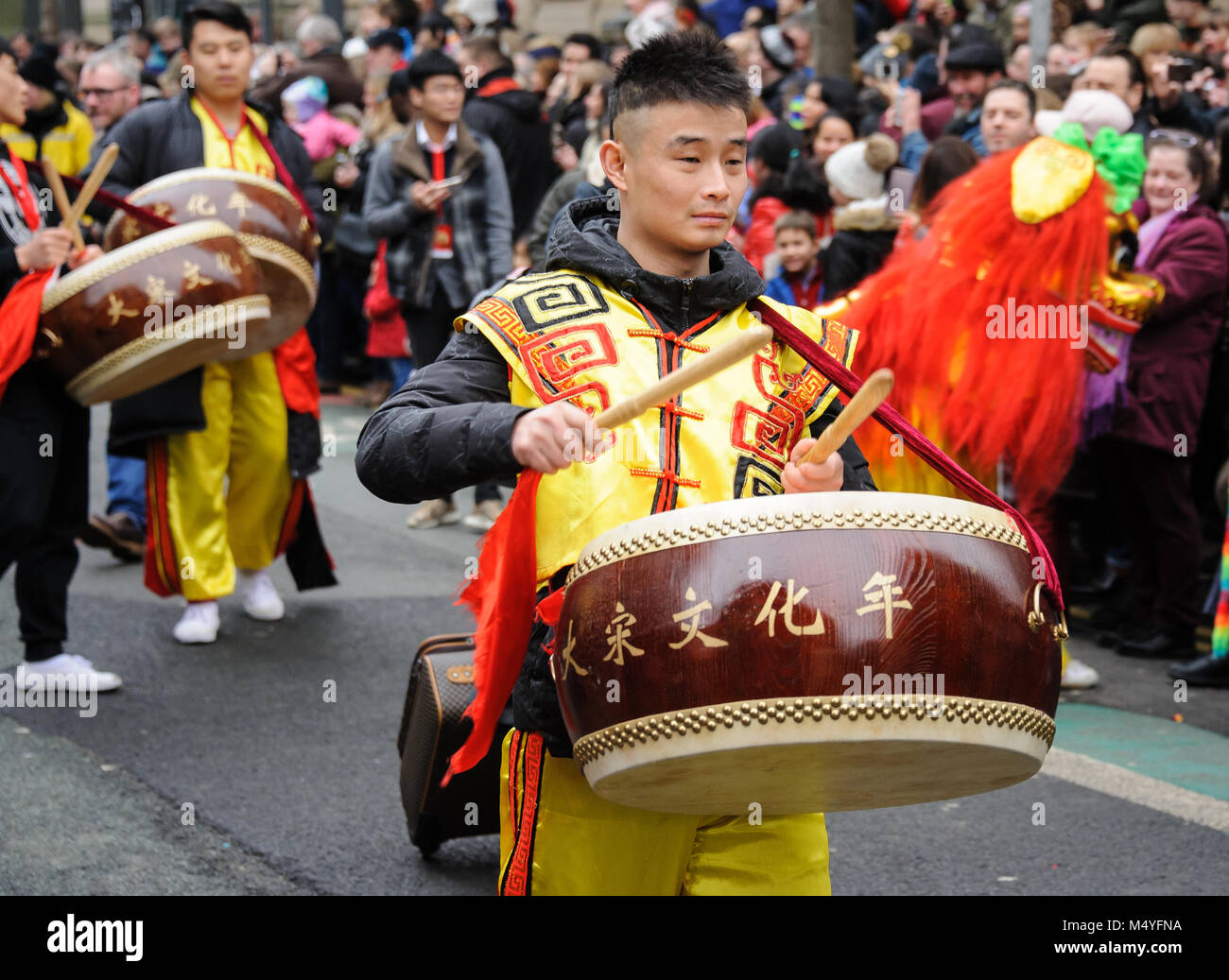Chinese New Year 2018, Year of the Dog, Festival in Manchester, UK Stock Photo