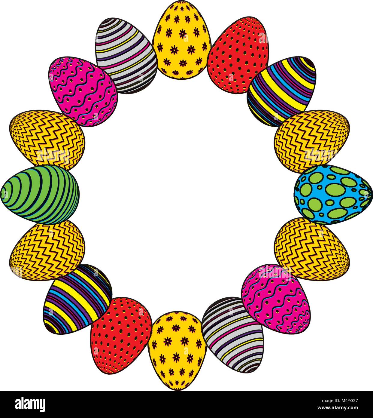 round frame decorative easter eggs ornament Stock Vector Image & Art ...