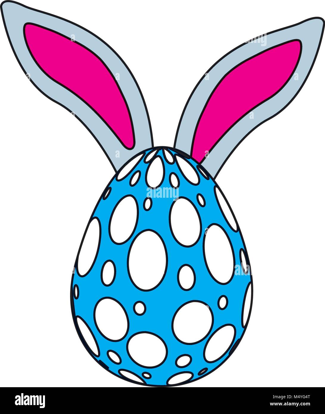 easter egg with rabbit ears decoration Stock Vector Image & Art - Alamy