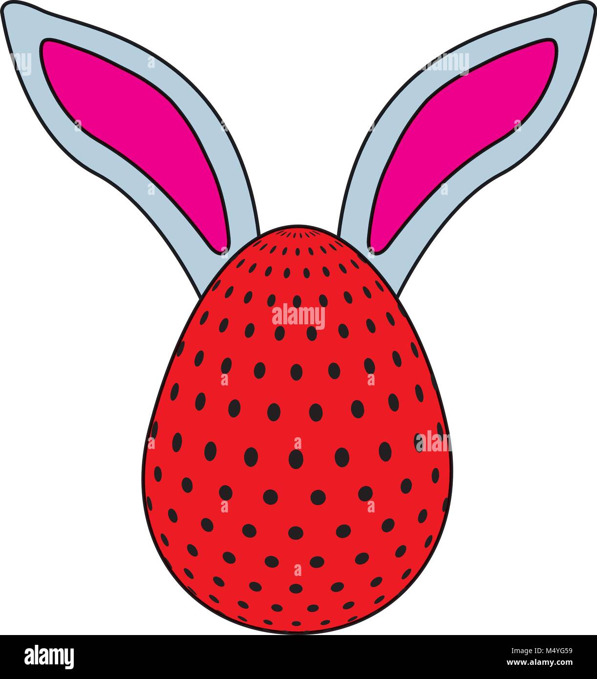 easter egg with rabbit ears decoration Stock Vector Image & Art - Alamy