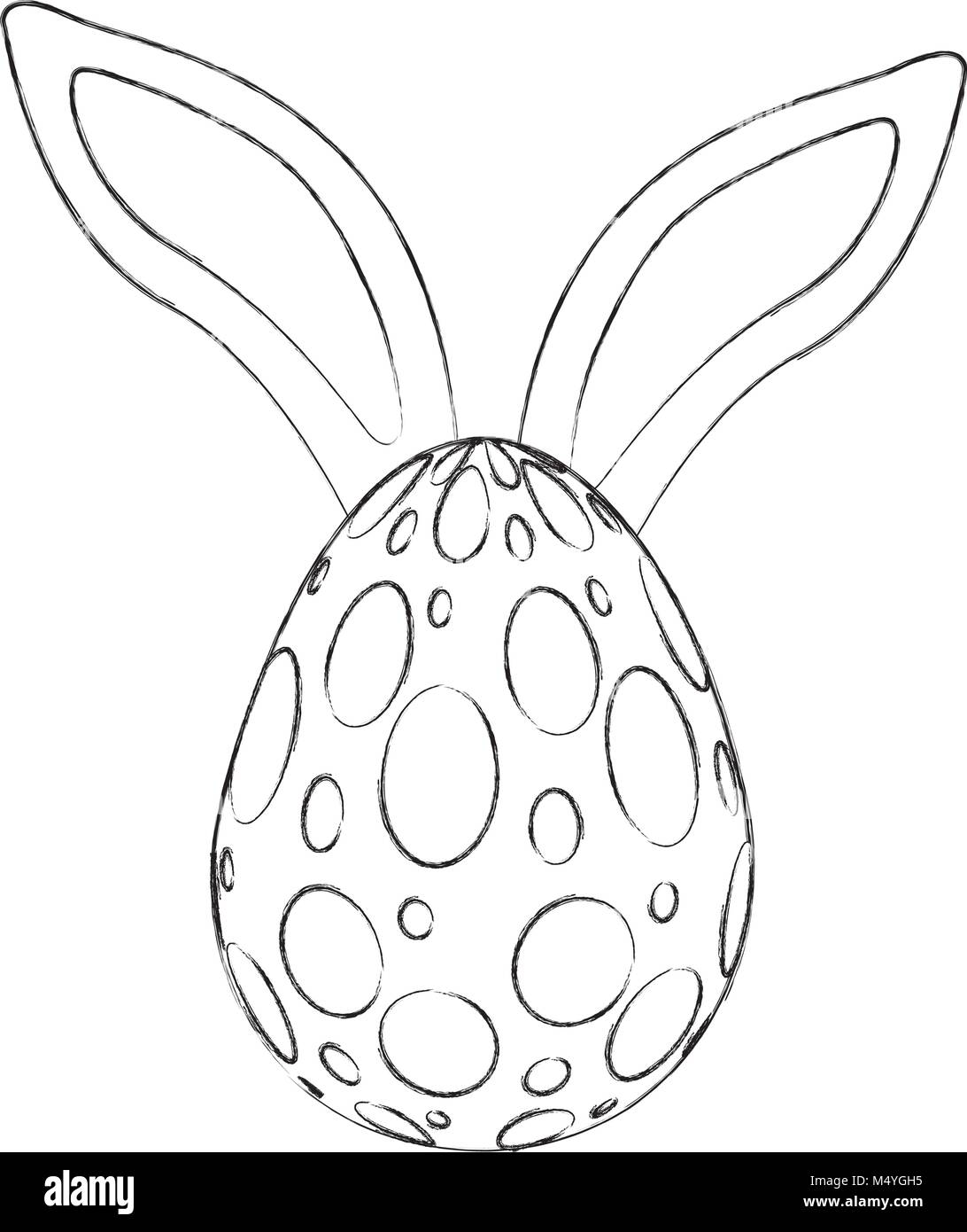 easter egg with rabbit ears decoration Stock Vector Image & Art - Alamy