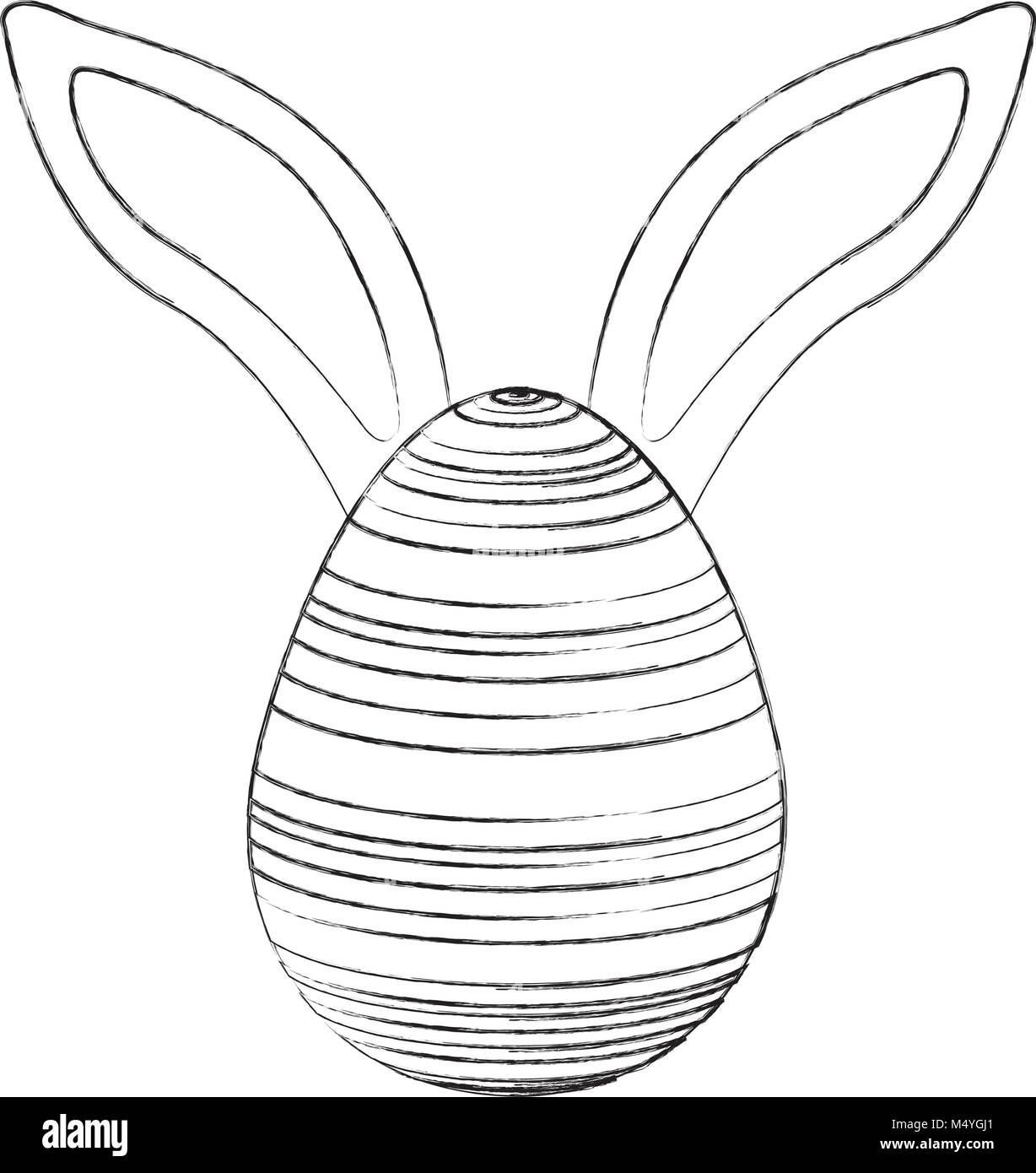 easter egg with rabbit ears decoration Stock Vector Image & Art - Alamy
