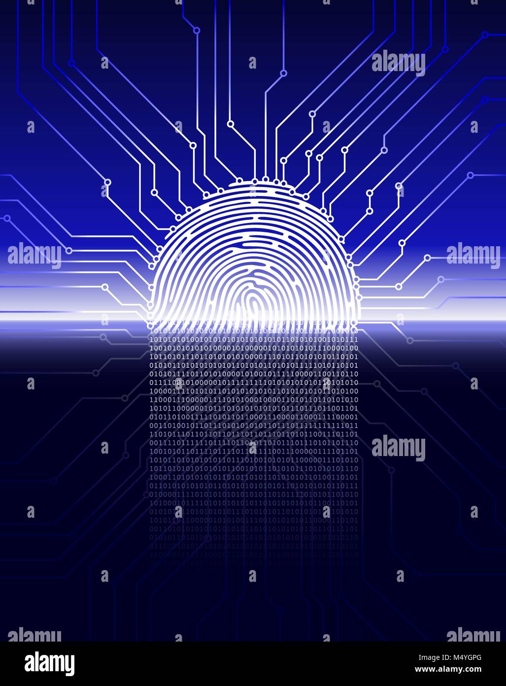 Fingerprint scanning, digital biometric security system, data