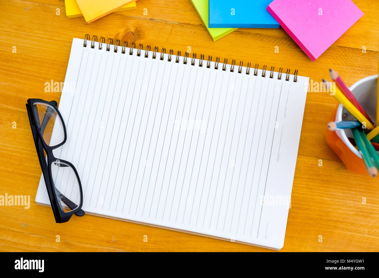 Homework Paper Top View book top view Homework School notebook ready for adding text or mockup ...