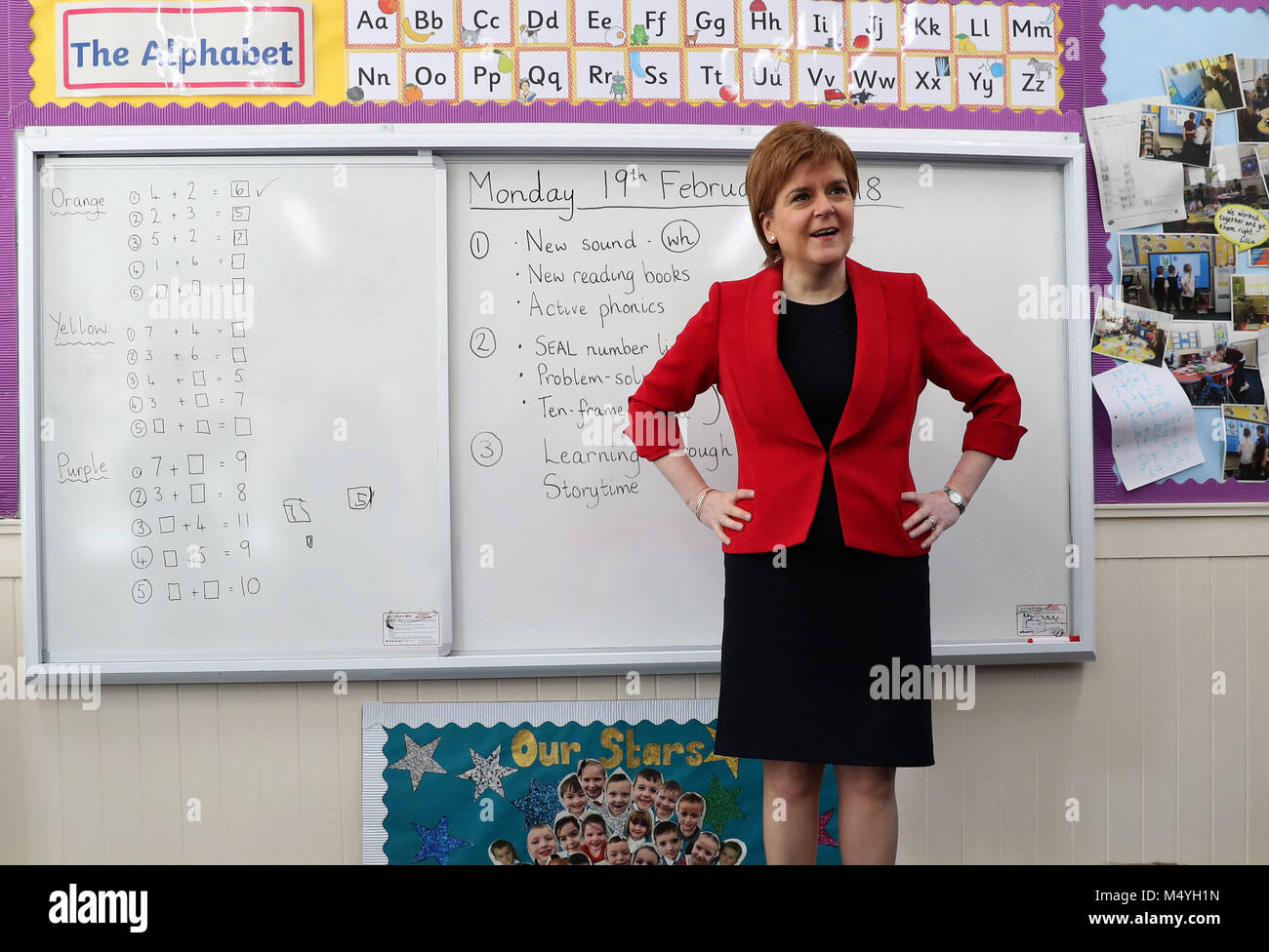 First Minister Nicola Sturgeon during a visit to Levenvale Primary