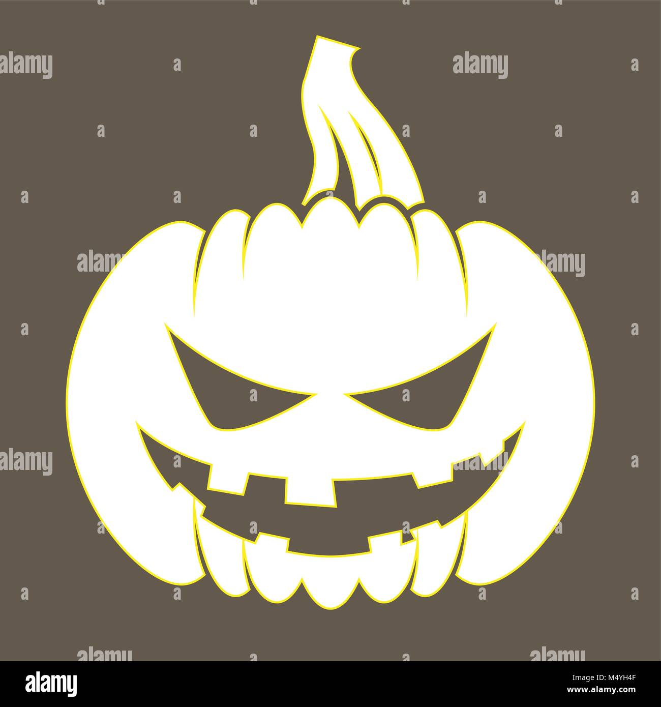 Jack O Lantern - sticker with silhouette of Halloween pumpkin Stock ...