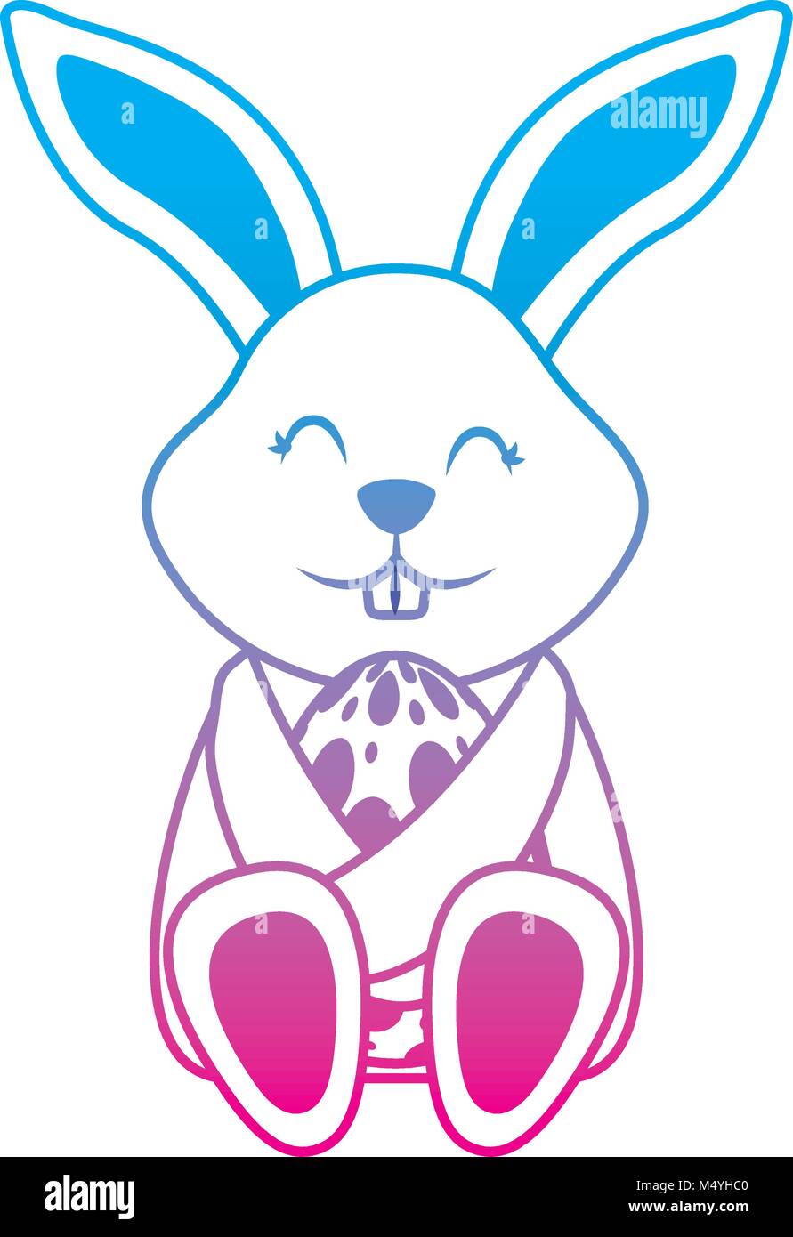 little cute rabbit hugs easter egg Stock Vector Image & Art - Alamy
