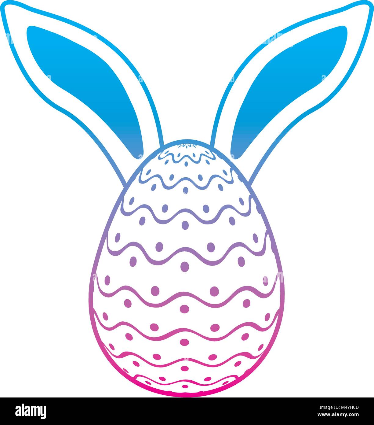 easter egg with rabbit ears decoration Stock Vector Image & Art - Alamy