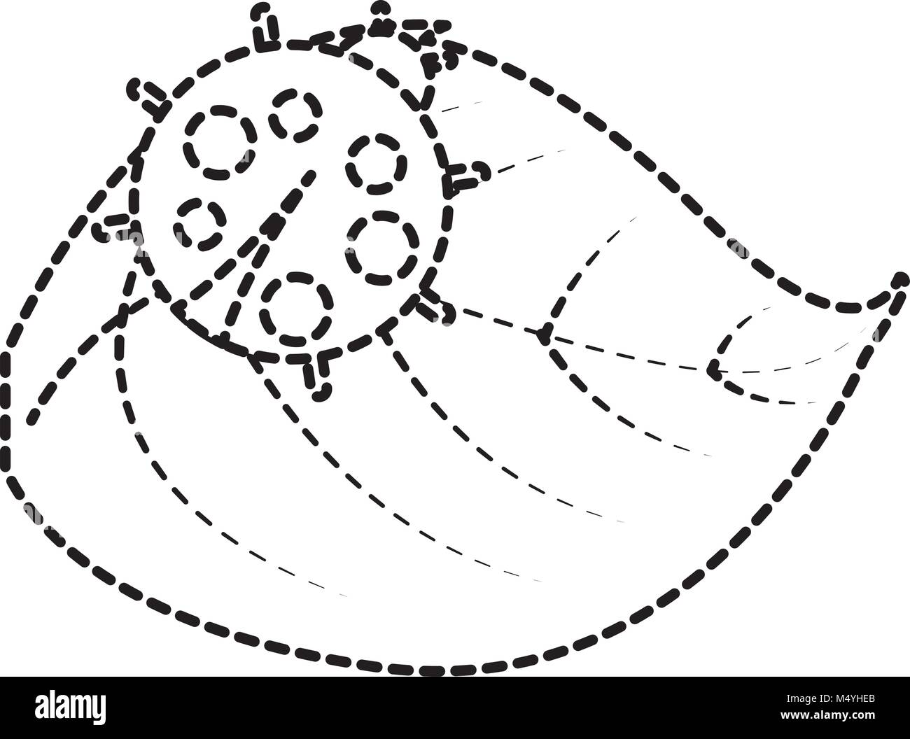 cute ladybug in leaf natural wildlife animal Stock Vector Image & Art ...