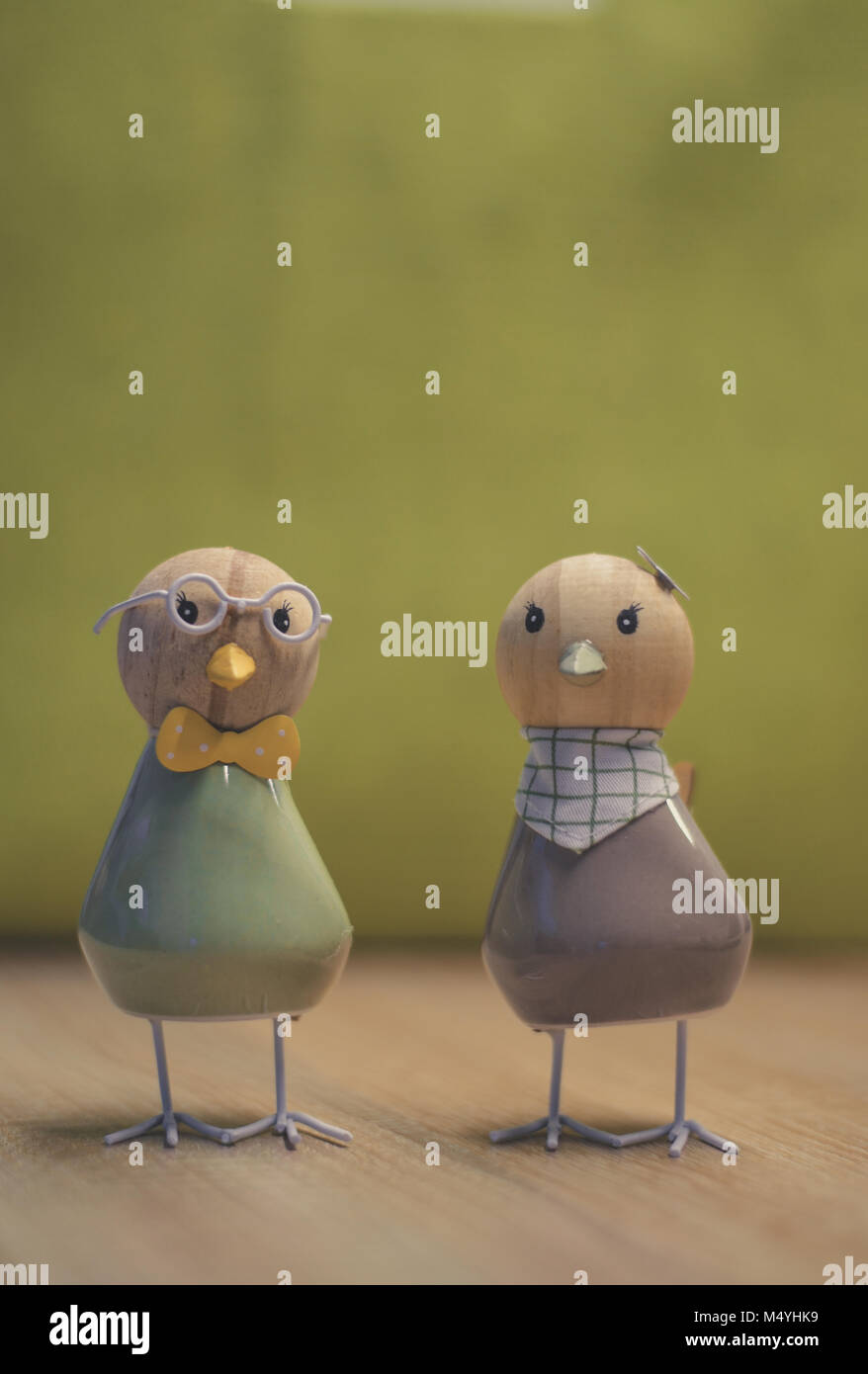 Easter Decoration Cute Birds Background Stock Photo Alamy