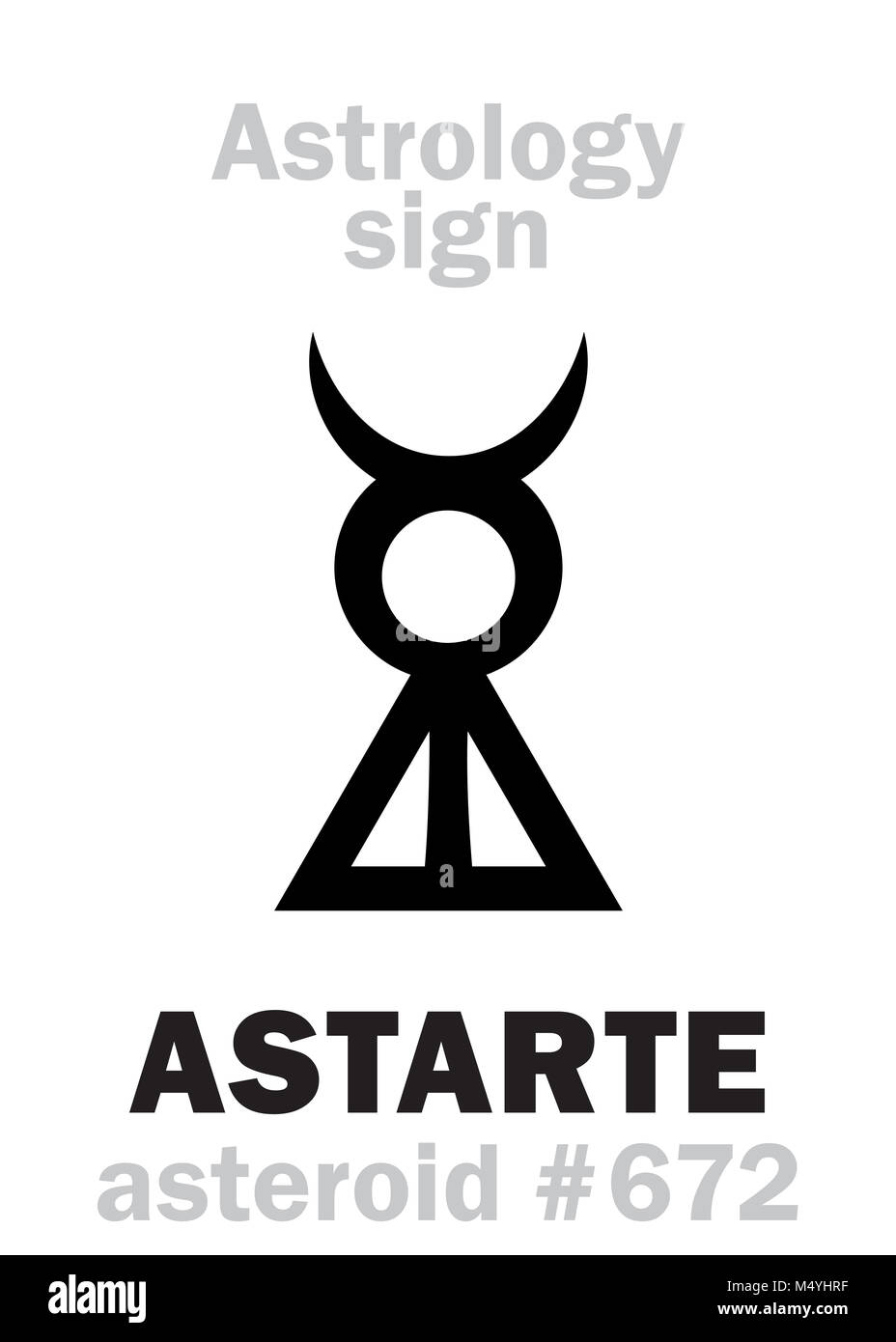Astrology: asteroid ASTARTE Stock Photo