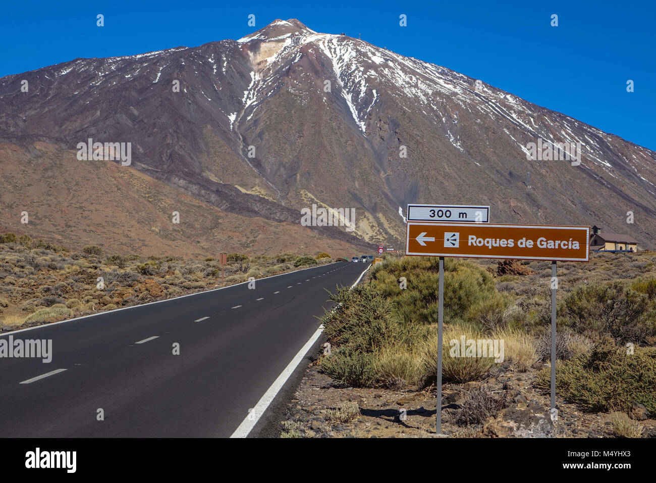 Mount El Tiede, volcano on Tenerife, highest in Spain, with snow Stock ...