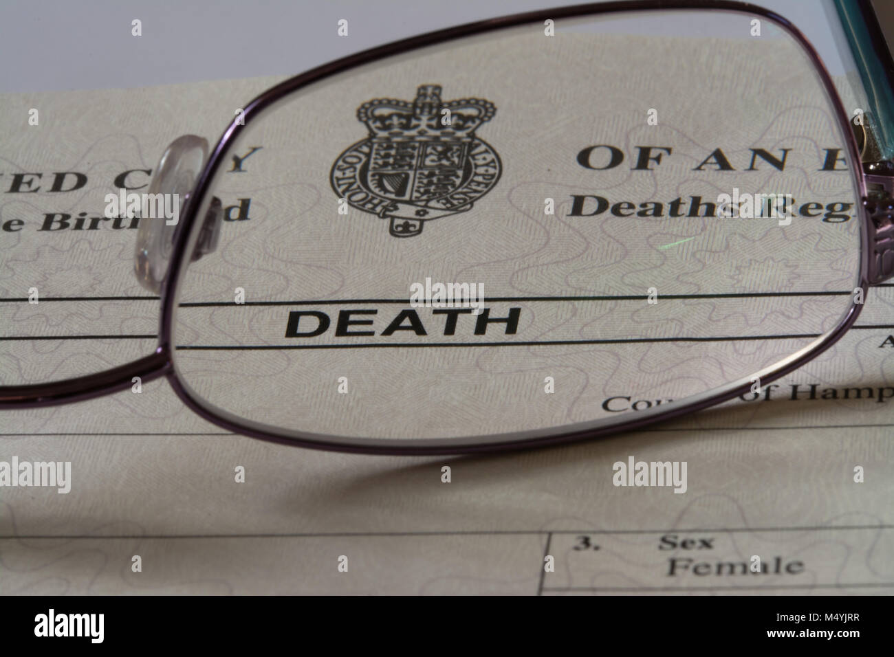 Death certificate uk hires stock photography and images Alamy