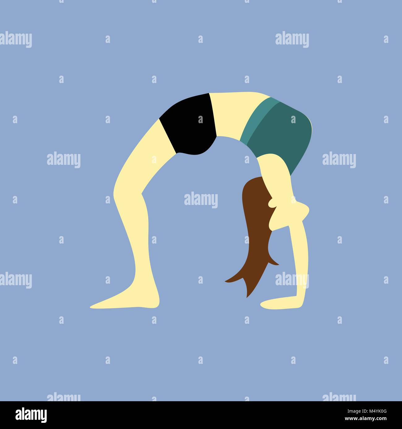 Bridge Stretches Yoga Pose Illustration Stock Vector