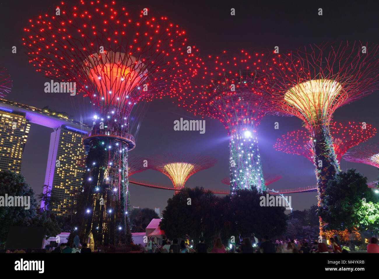 Singapore night gardens by the bay hi-res stock photography and images ...