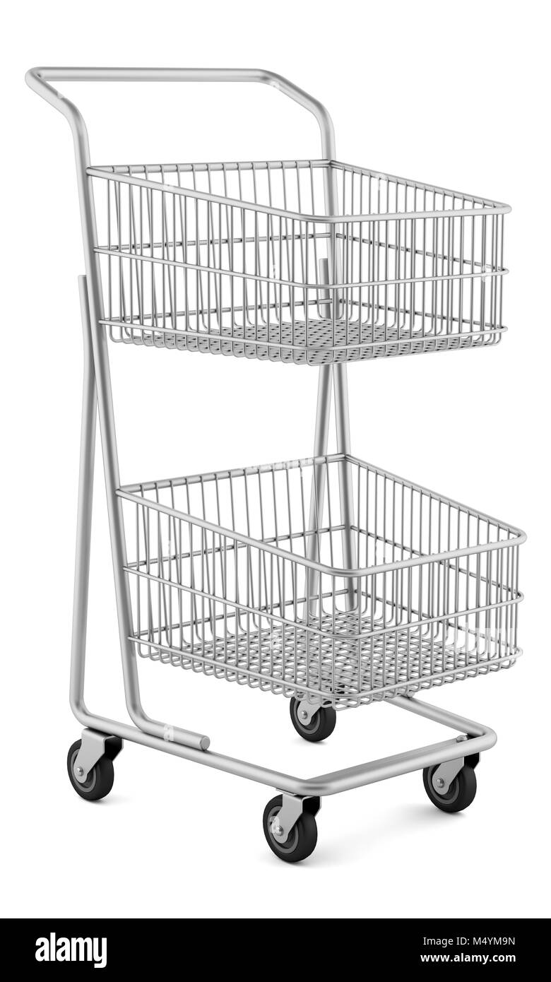 empty shopping cart isolated on white background Stock Photo