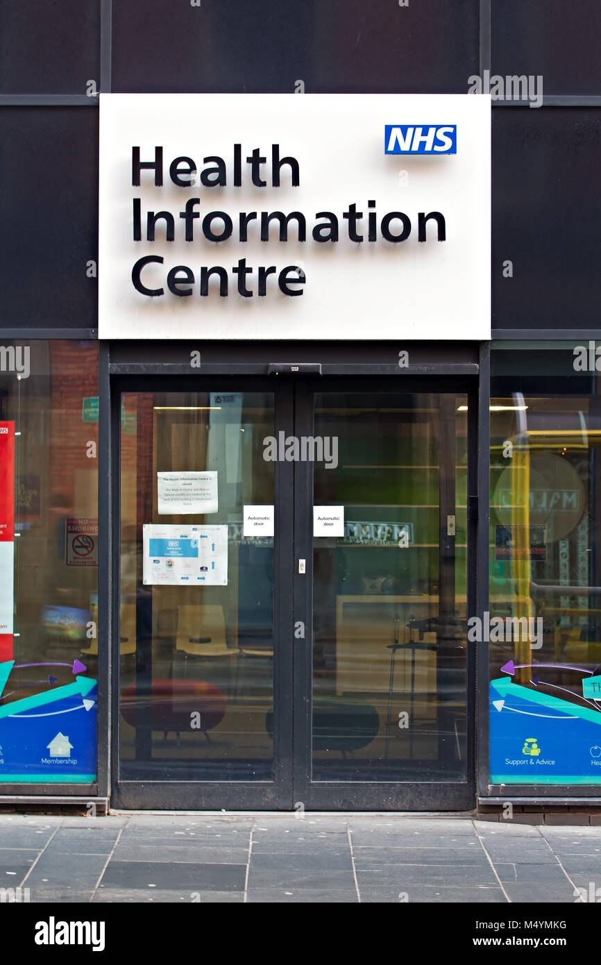 NHS Health Information Center on Hanover St Liverpool UK Stock Photo