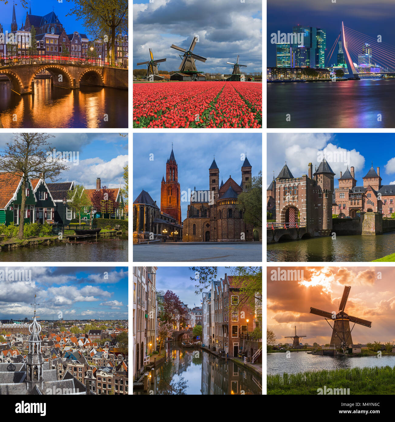 Collage of Netherlands travel images (my photos) Stock Photo