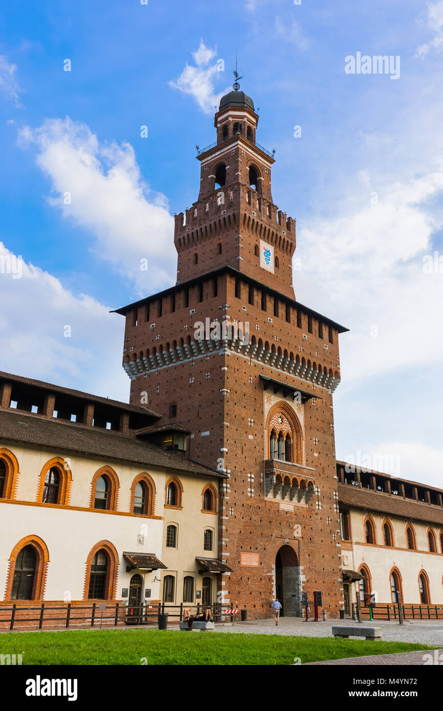 Sforza Castle in Milan Italy Stock Photo