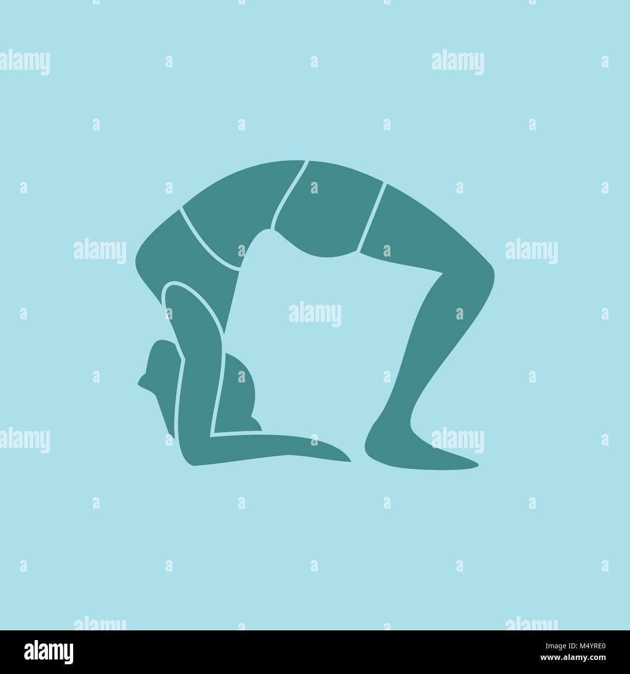 Silhouette of Wheel Pose Yoga Posture Vector Illustration Stock Vector