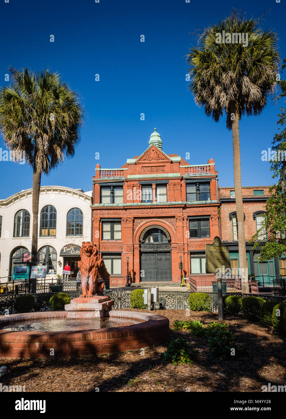 Built in 1886 by Boston architect William G. Preston, the cotton exchange was one of the first major buildings to be constructed entirely over a publi Stock Photo