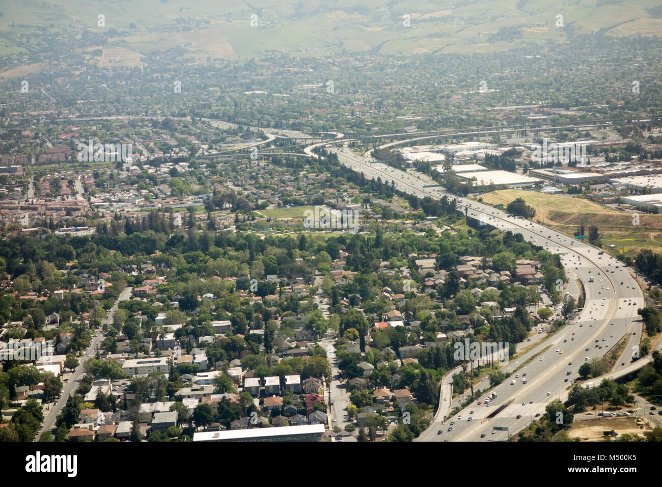flying over san jose california Stock Photo
