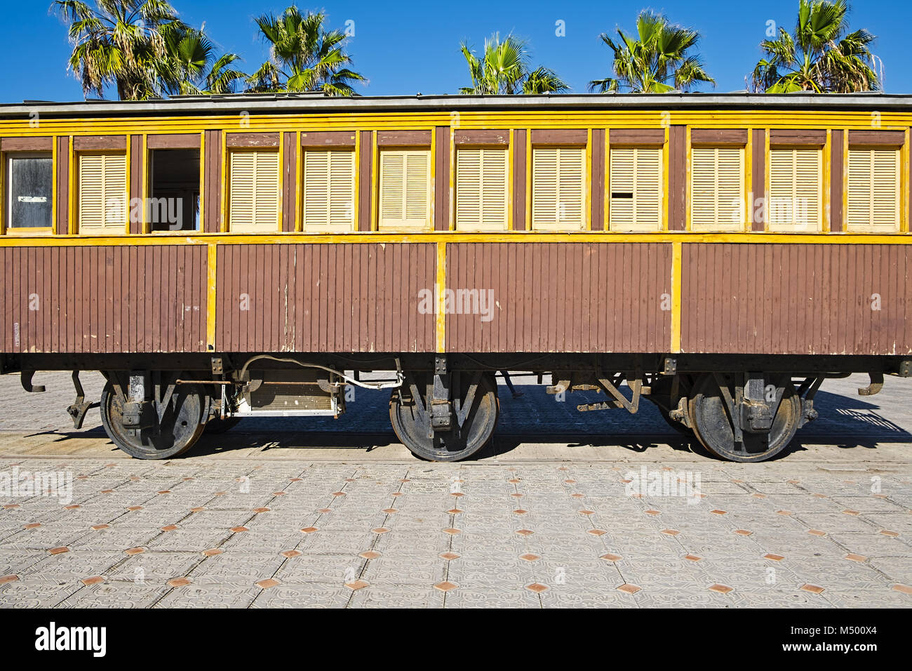 Retro Railway Carriage in Israel Stock Photo