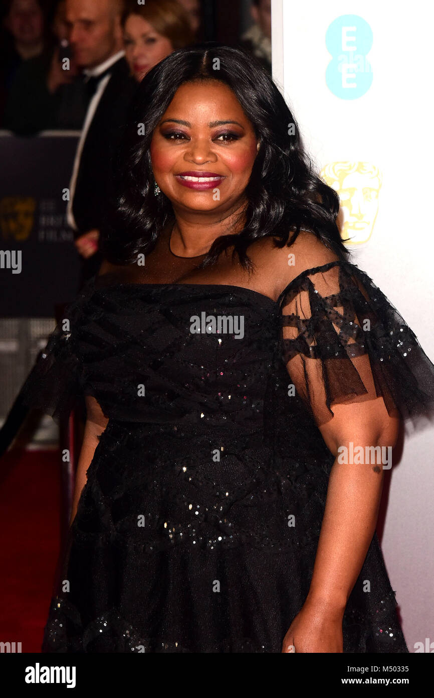 Octavia Spencer  attending The EE British Academy Film Awards, at The Royal Albert Hall London Sunday 18th February. Stock Photo