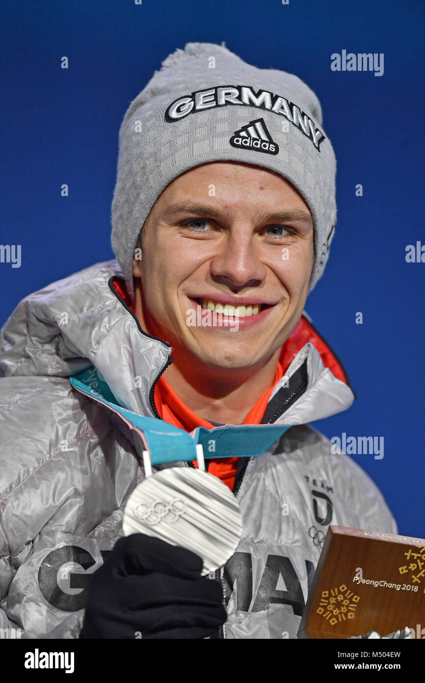 Andreas WELLINGER (GER) with Silbermedaille. 2. Platz, Silber