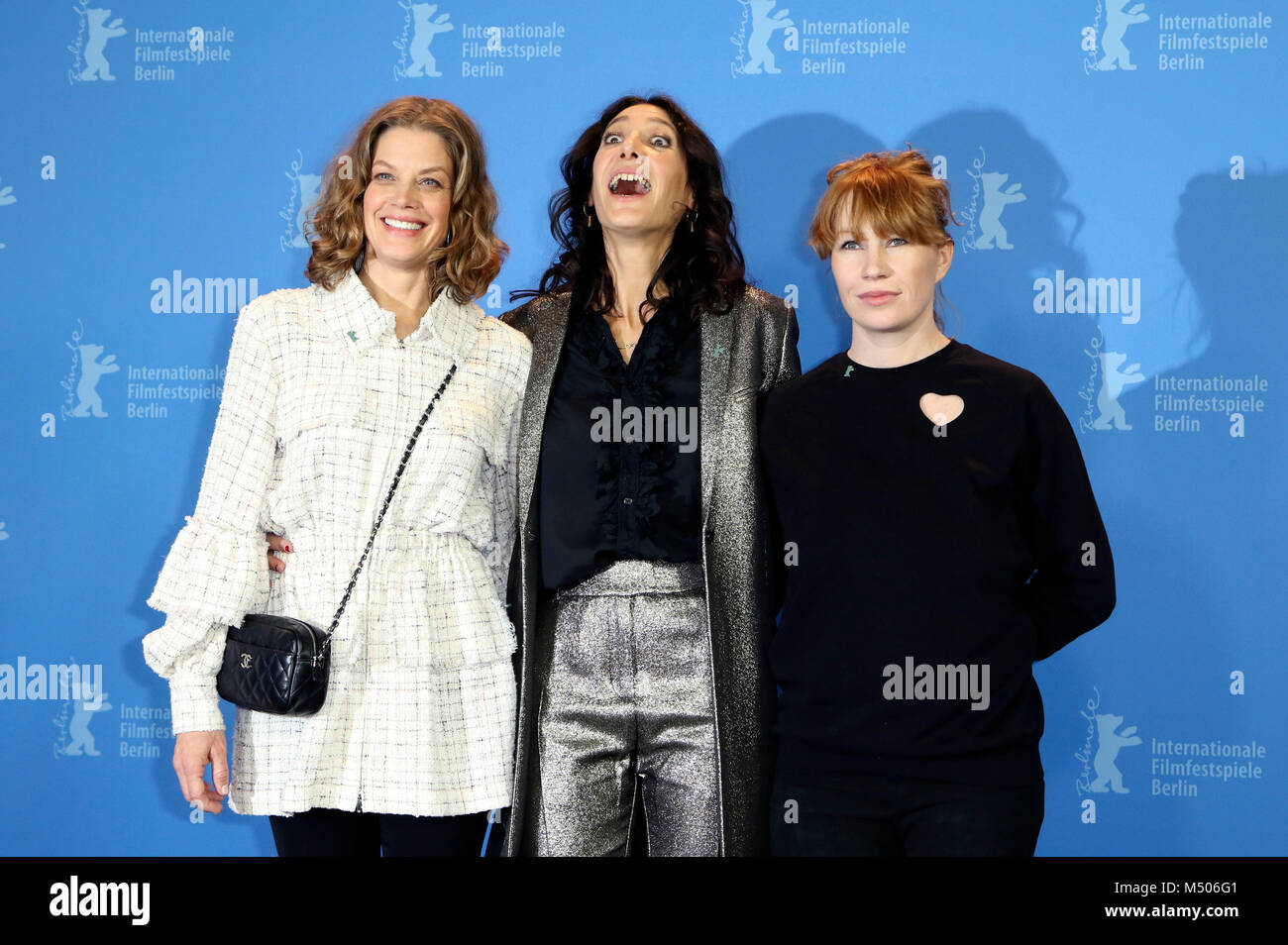 Berlin, Germany. 19th Feb, 2018. Marie Bäumer, Emily Atef and Birgit