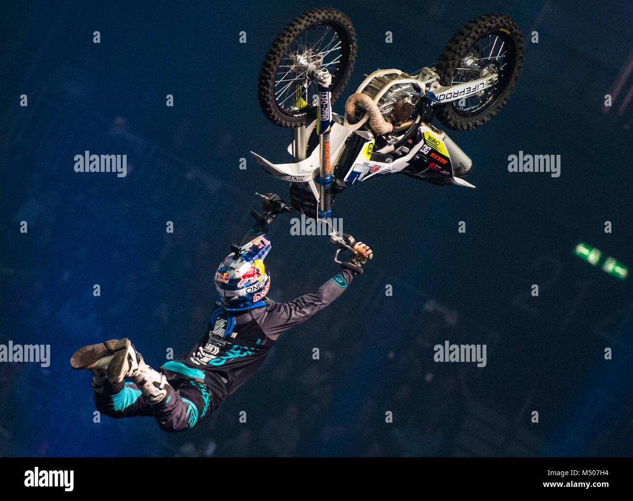 17 February 18 Germay Berlin Mercedes Benz Arena Motorcross Rider Luc Ackermann Of Germany In Action During The Night Of The Jumps Photo Christophe Gateau Dpa Stock Photo Alamy