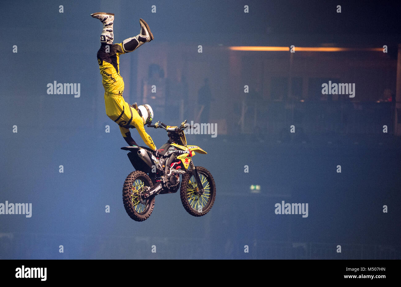 17 February 18 Germay Berlin Mercedes Benz Arena Motorcross Rider Kai Haase Of Germany In Action During The Night Of The Jumps Photo Christophe Gateau Dpa Stock Photo Alamy
