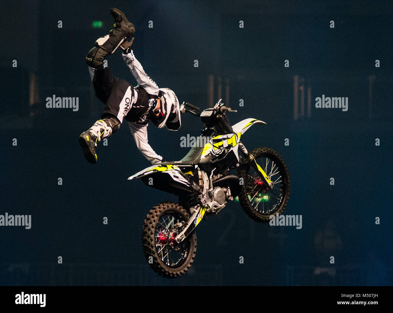 17 February 18 Germay Berlin Mercedes Benz Arena Motorcross Rider Maikel Melero Of Spain In Action During The Night Of The Jumps Photo Christophe Gateau Dpa Stock Photo Alamy