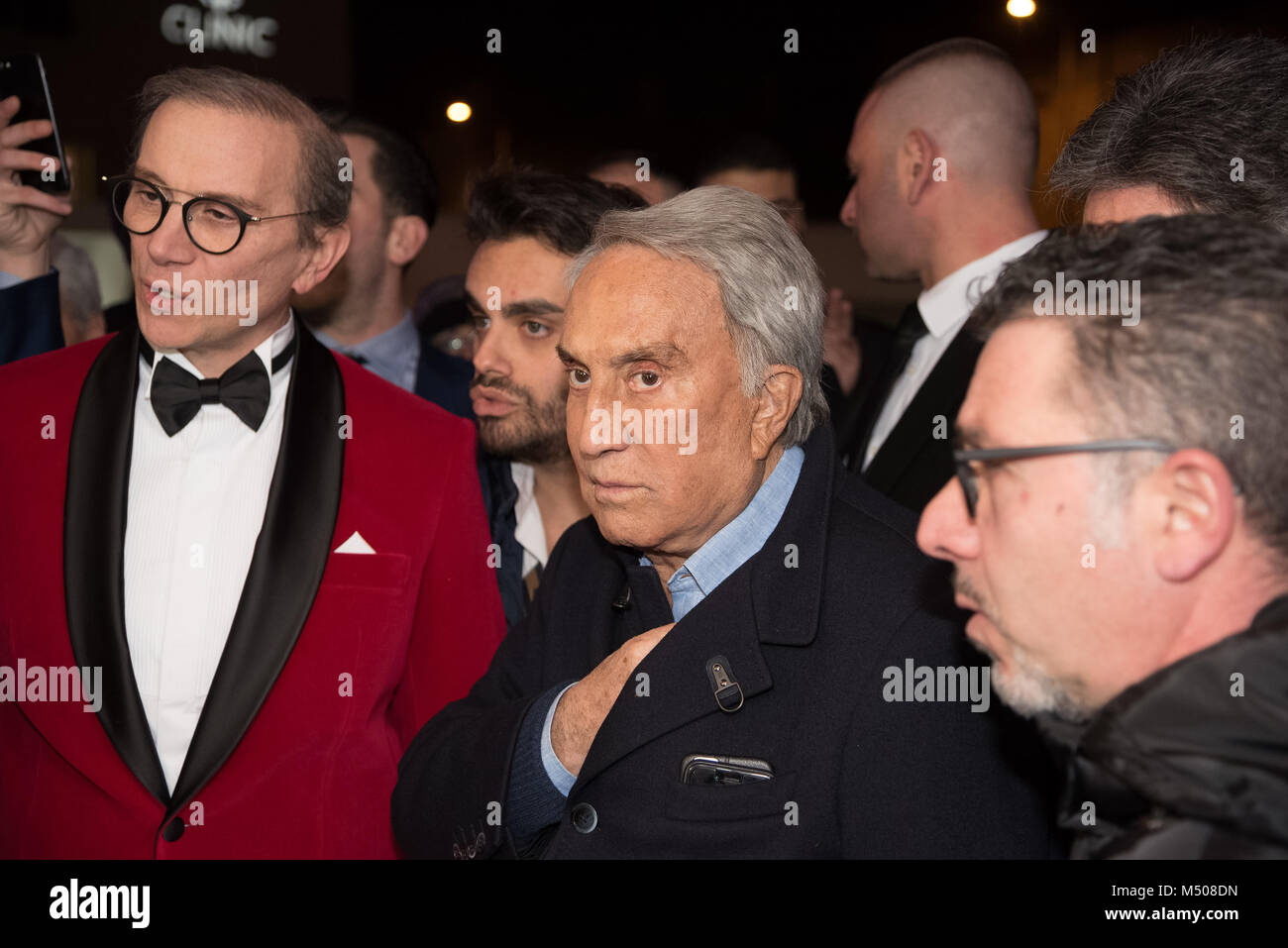 Naples, Emilio Fede at the inauguration of the Luxury beauty center with Silvio Smeraglia, Ornella Muti, Cristiano Malgioglio, Aida Yespica, Luca Onestini, Maurizio Mattioli, Andrea Roncato, Emilio Fede. 16/02/2018, Naples, Italy Stock Photo