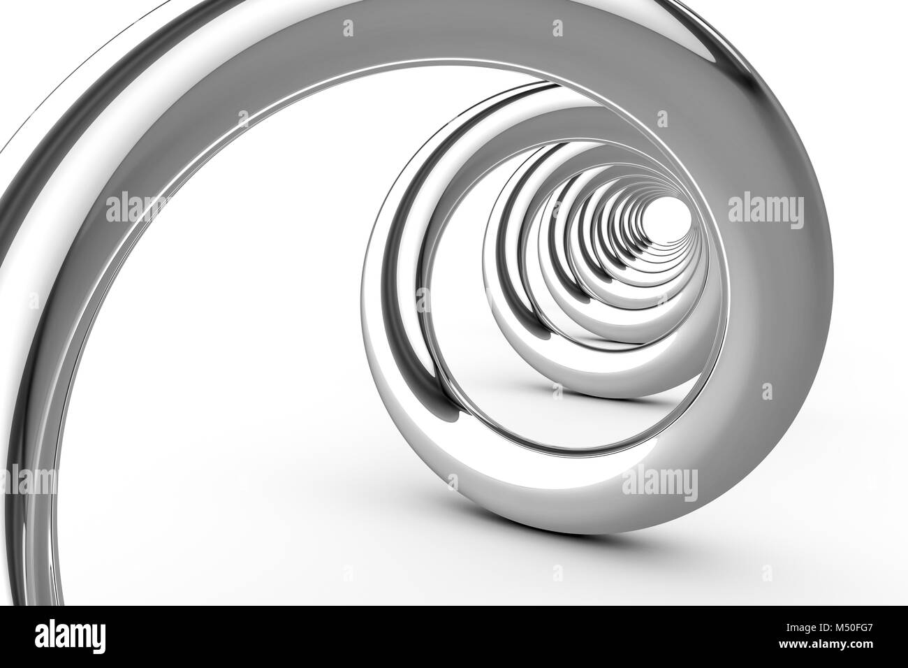 shiny chrome spiral Stock Photo