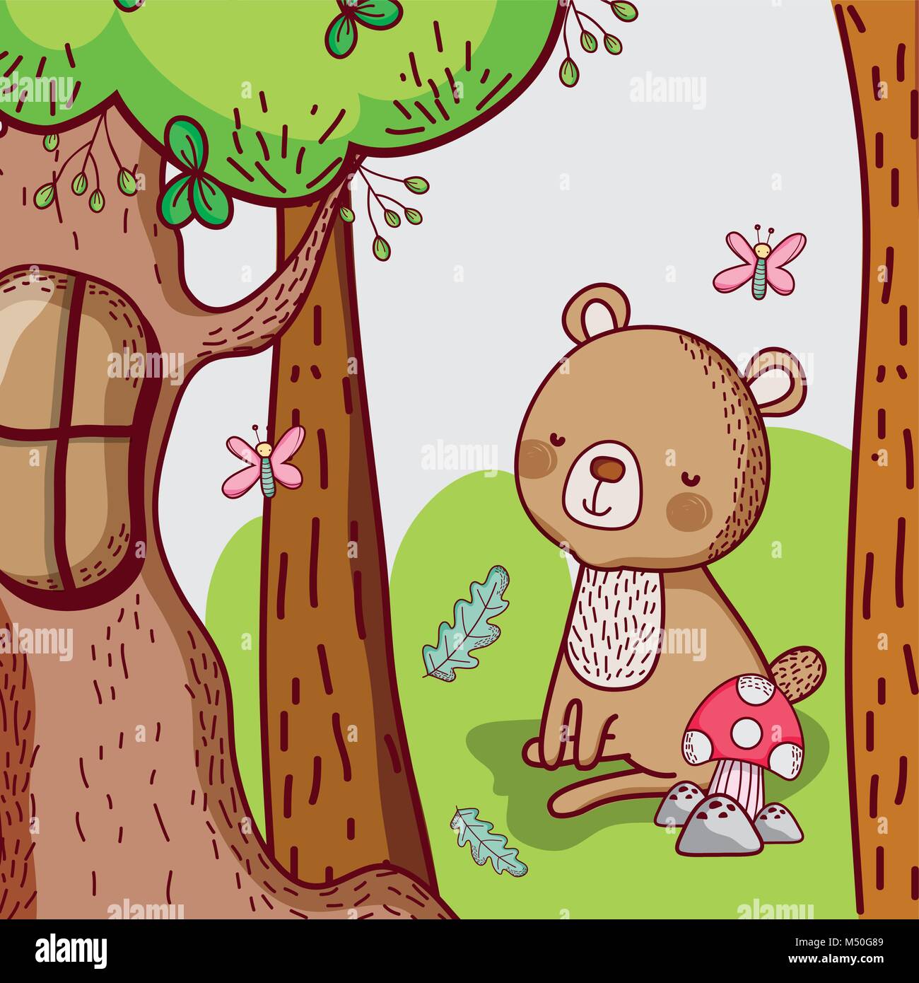 Bear in the forest Stock Vector Image & Art - Alamy