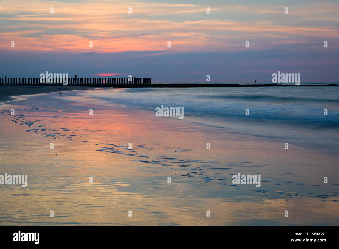 sunset at the north sea Stock Photo - Alamy