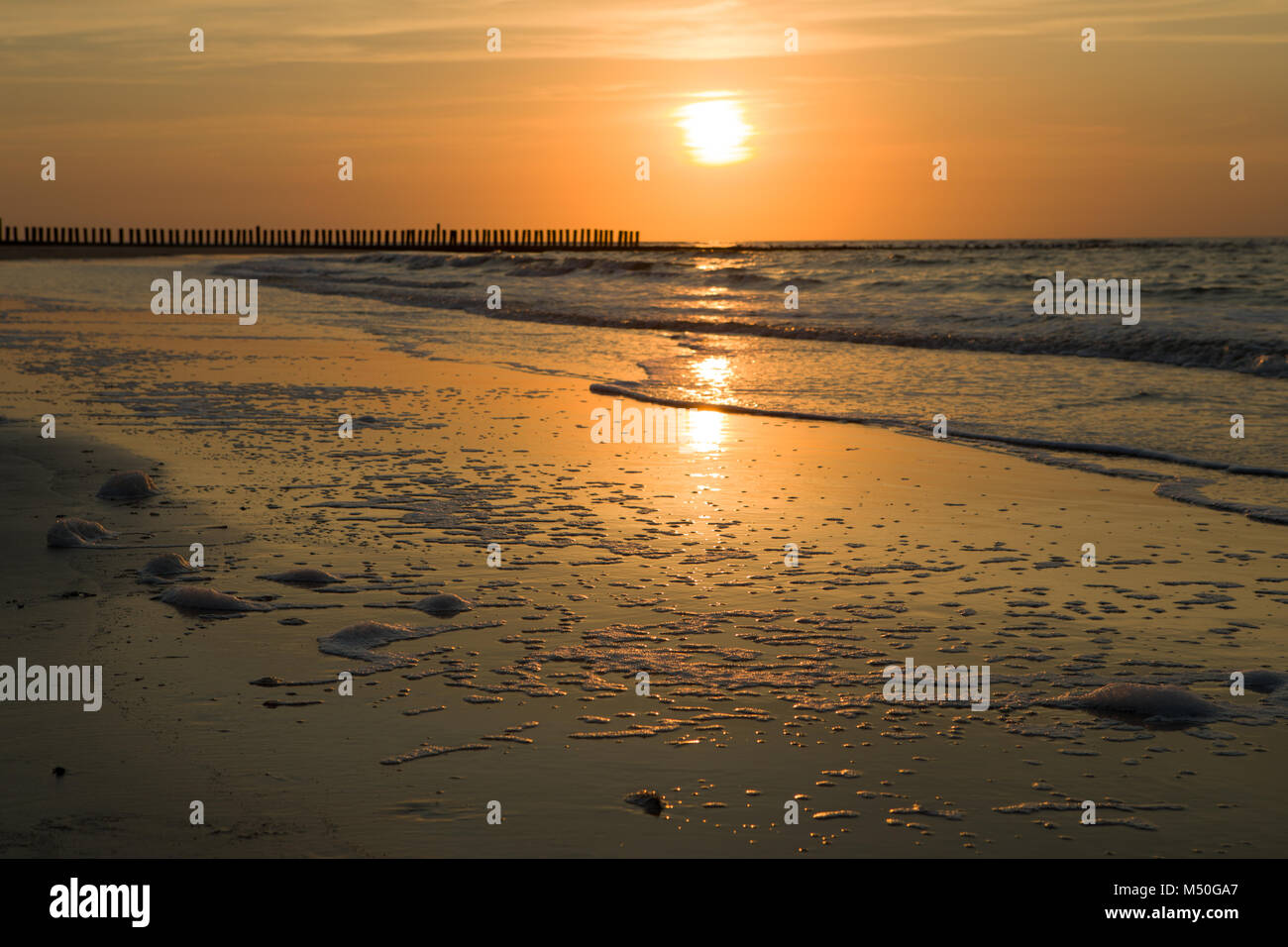 sunset at the north sea Stock Photo - Alamy