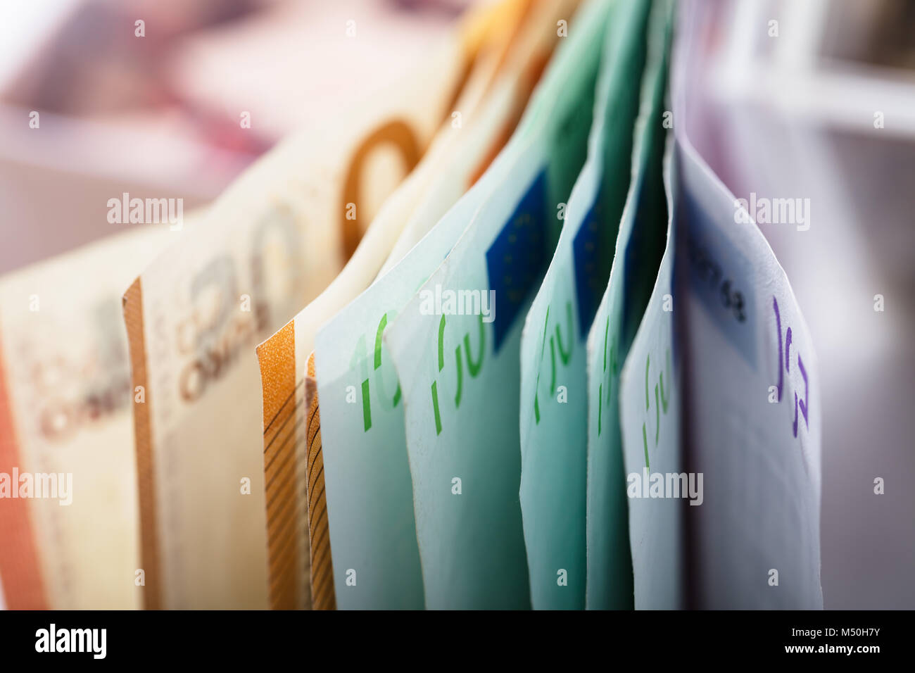 Close-up View Of Euro Banknotes In Row Stock Photo - Alamy