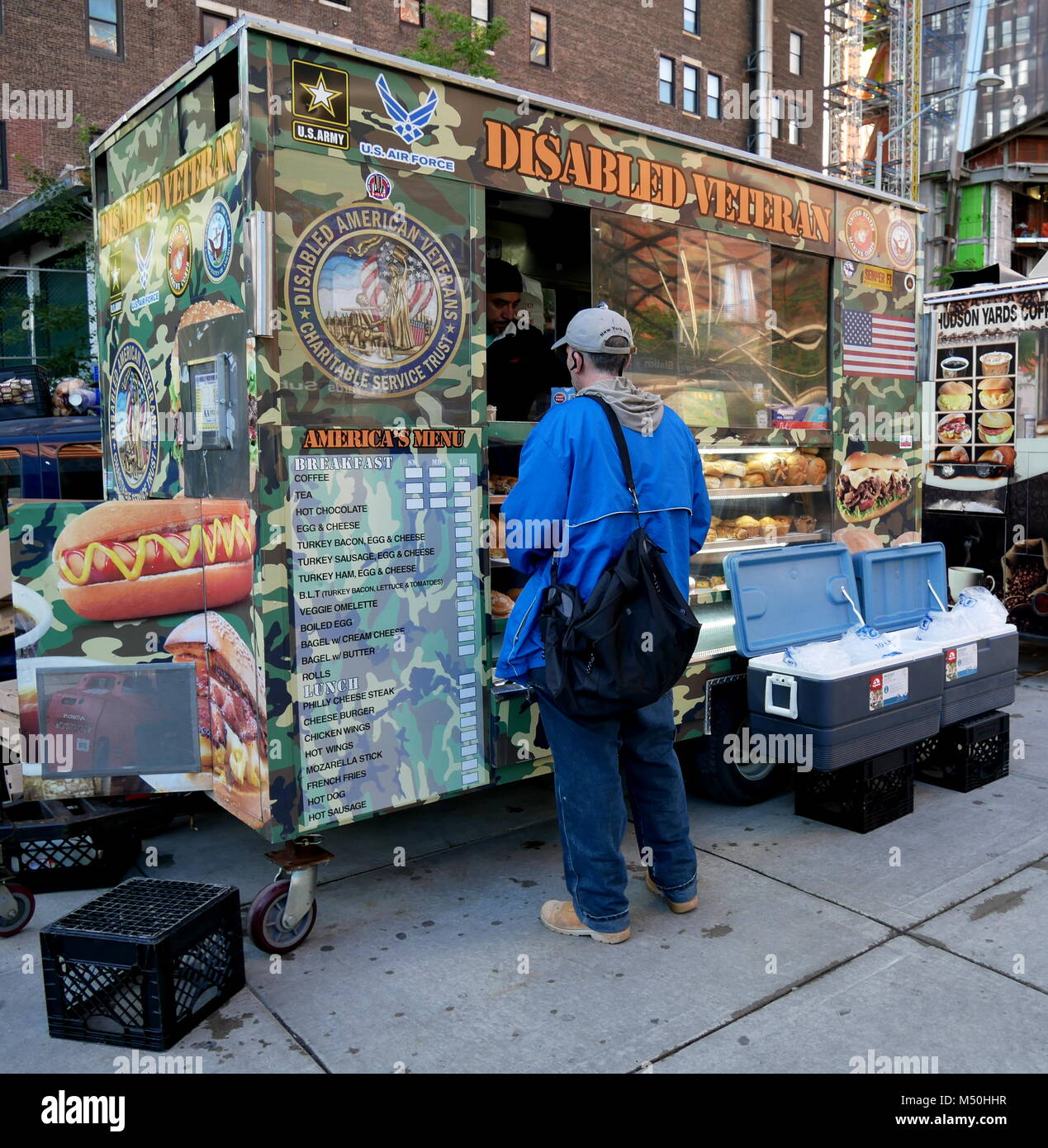 Disabled Veteran Food Cart,Manhattan,New York City Stock Photo Alamy