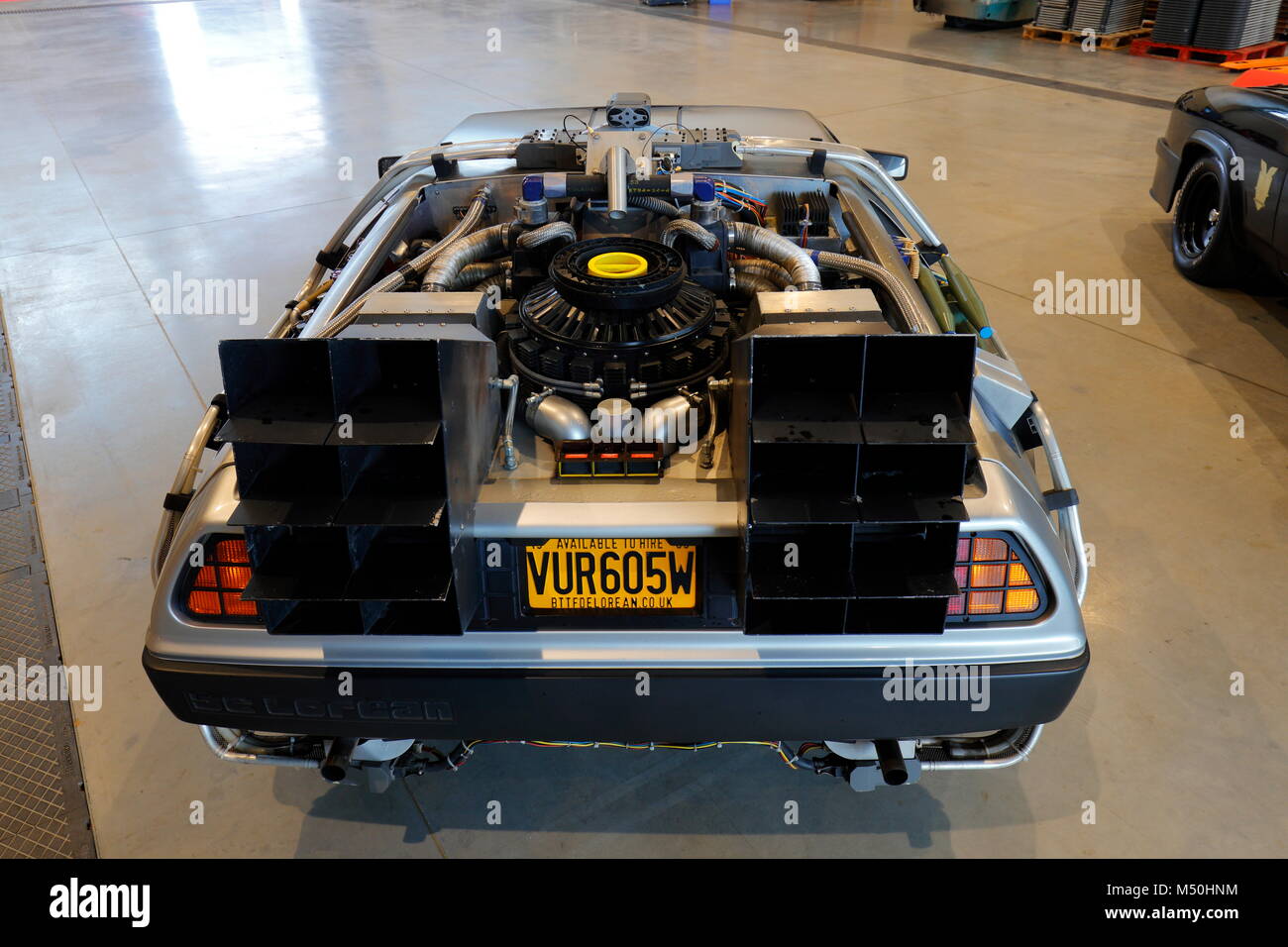 A replica De Lorean time machine from Back To The Future on display at