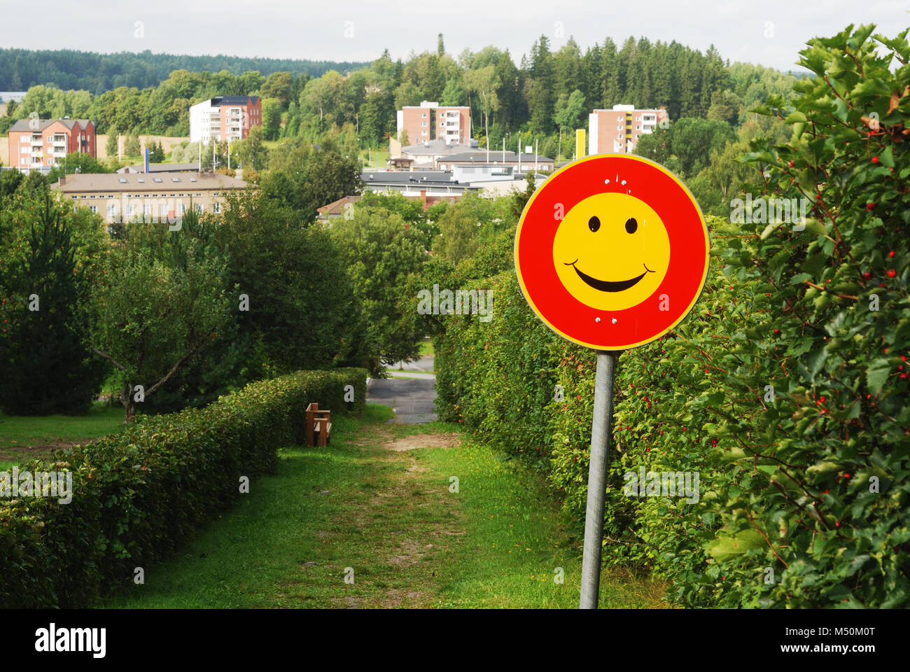 smiley traffic sign Stock Photo Alamy