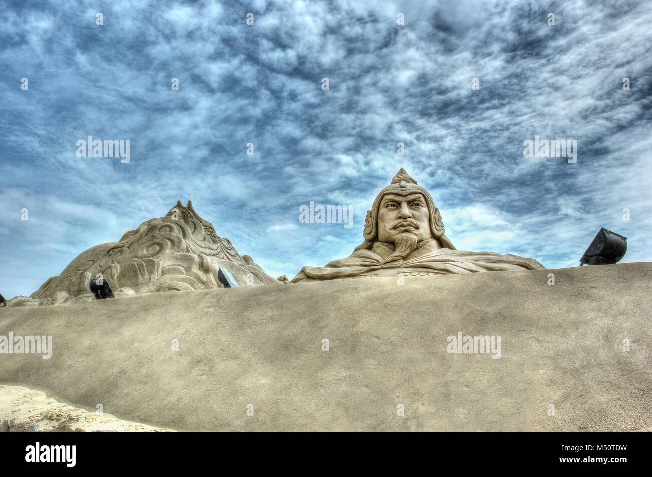 Xiamen Guanyinshan Sand Sculpture Cultural Park Stock Photo