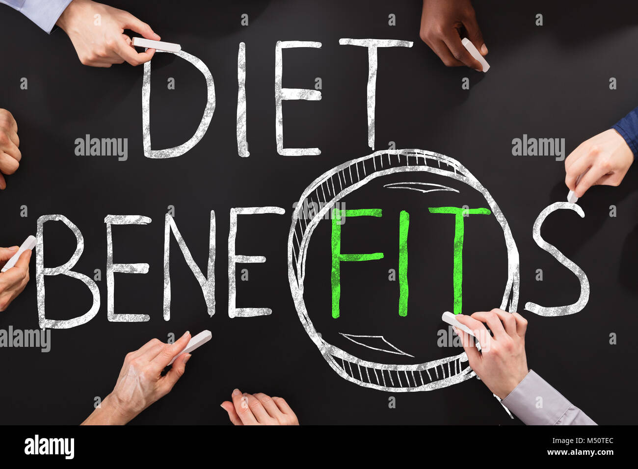 People Drawing Diet And Weight Loss Concept Stock Photo